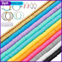 LHPFI 10 Strands 2แพ็ค ลูกปัดไฮชิดินเหนียวไวนิล ทองสีทอง 10สี ลูกปัดดินโพลิเมอร์ ลูกปัดสีพาสเทล 6mm ครับ ลูกปัดหลวมๆ สร้อยคอดีไอวาย