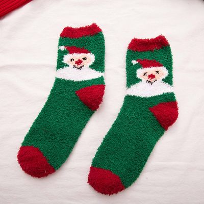 ถุงเท้าผ้าฝ้ายถุงเท้ากันลื่นถุงเท้าสตรีถุงเท้านอนถุงเท้าสุขสันต์วันคริสต์มาส
