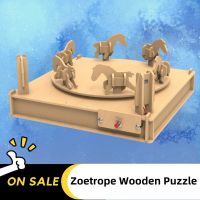 DIY Running Horse Wooden Puzzle Zoetrope Illusion Visual Carousel Material Package Decoration For Home Gift For Friend Kids