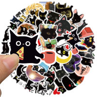 50Pcs Cartoon Cute Cat Cartoon Waterproof Sticker Skateboarding Snowboard Retro Vinyl Sticker Graffiti Notebook Sticker