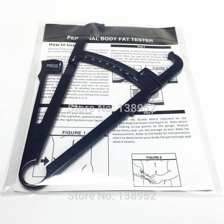 black color Personal Measure Body Accu Fat Loss Tester Caliper Charts