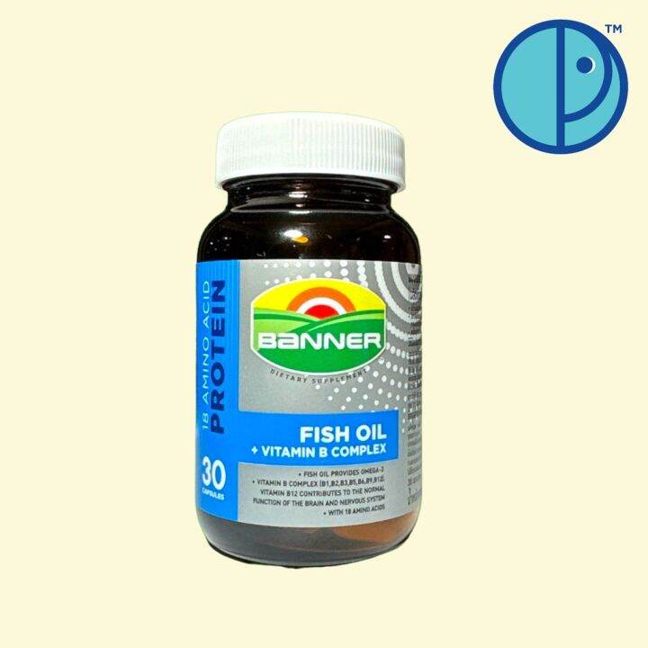 BANNER FISH OIL + VITAMIN B COMPLEX แบนเนอร์ไฮบีฟิชออย ขนาด 60 Capsules ...