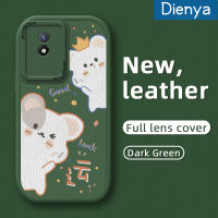 เคส Dienya สำหรับ VIVO Y02 Y11 Y02A 2023 Y11S Y30G เคสลายหมีนำโชคทำจากซิลิโคนนิ่มเคสใส่โทรศัพท์หนังดีไซน์ใหม่ป้องกันการตกพร้อมเคสป้องกันกล้องสำหรับเลนส์คลุมทั้งหมด