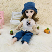 New 30 Cm Doll 20 Movable Joints BJD 16 Doll Coffee Hair 3D Eyes Girl Doll Gift Toy with Fashion Clothes Accessories