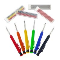 Solid Carpenter Pencil Set Woodworking Tools Mechanical Pencil 3 Colors Refill Construction Job Accessories Carpentry Marking