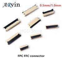 10pcs FPC FFC connector 0.5mm 1.0mm Flat Cable PCB Connectors SMT ZIF 4 5 6 7 8 10 12 16 18 20 26 28 30 32 36 40 50 54 60p Wires  Leads Adapters