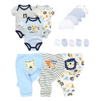 Cartoon Cotton Newborn Unisex Bodysuits Baby Boy Clothes Short Sleeve Roupas De Bebe Clothing Baby Pants Hats Kids Gloves