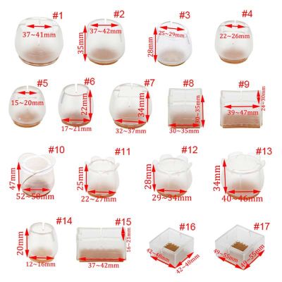 ☆SJMW☆ READY STOCK 10pcs Silicone Rectangle Square Round Chair Leg Caps Feet Pads Furniture Table Covers Wood Floor Protectors