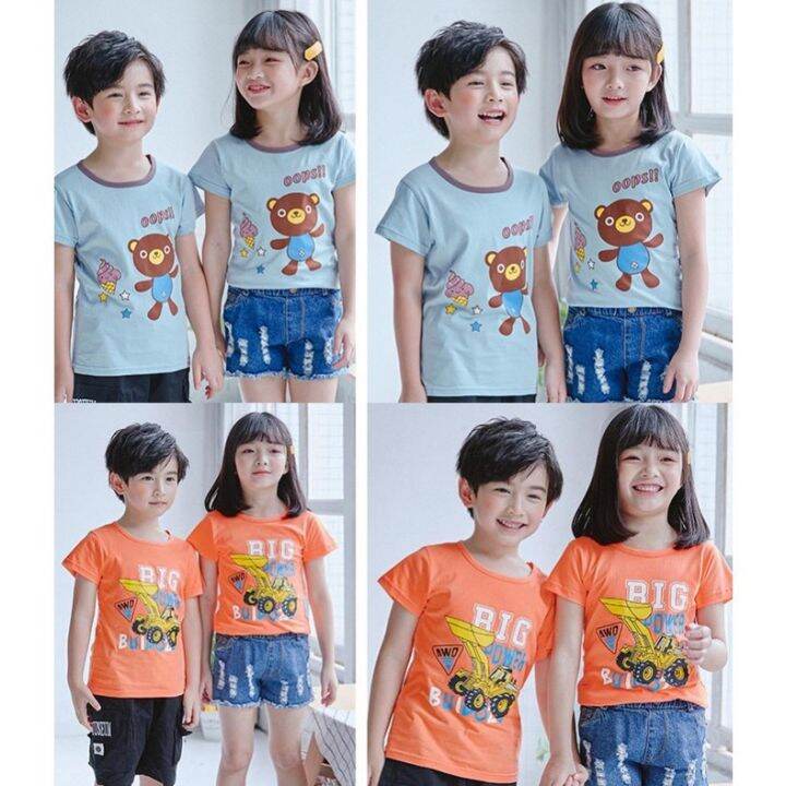 LF】Kids T-shirt Cotton Children Short Sleeve T-shirt Girls&Boys Cartoon T- Shirt 90-150cm for Sring Summer LF】Kids T-shirt Cotton Children Short Sleeve T-shirt Girls&Boys Cartoon T- Shirt 90-150cm for Sring Summer