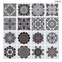 16pcs/set Mandala Stencils DIY Drawing Template Painting Scrapbooking Paper Card B95C Rulers  Stencils