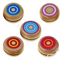 Colorful Prints Wooden Yoyo Toys Toys Kids Yo-Yo Creative Yo Yo Toys For Children 4cm Wooden Yo Yo Ball 5pcs Random Color