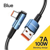 Essager 7A สายเคเบิลชนิด C USB สำหรับ OPPO 100W สายชาร์จอย่างรวดเร็วสำหรับ Honor Huawei P40 Oneplus Realme ชาร์จ USB-C แท่นชาร์จผนังสายรับส่งข้อมูล