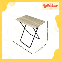 [สินค้าใหม่] YellowHouse โต๊ะพับอเนกประสงค์ ท็อปไม้ รุ่นมินิ โต๊ะพับ ขาเหล็กกลมไขว้พับเก็บได้ โต๊ะ