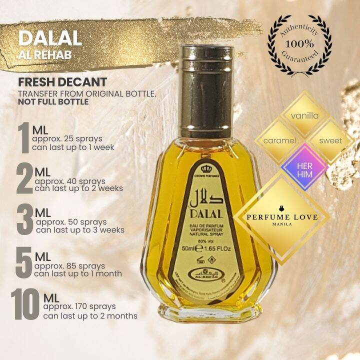 PERFUME DECANT Al Rehab Dalal vanilla, caramel, and sweet notes Lazada PH