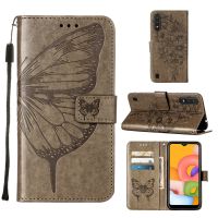 For Samsung Galaxy A01 Flip Magnetic PU Leather fashion Casing Classic Butterfly Flower Solid color Stand Wallet Cover