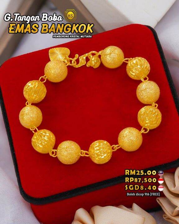 HS EMAS BANGKOK GELANG TANGAN BOBA | Lazada