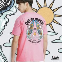 10.10. SALE   ® เสื้อยืดลาย แนวสตรีท  รุ่น Surf  Time สีชมพู ( ลิขสิทธิ์แท้ ) แขนสั้น เสื้อยืดชาย TS