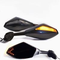 Evomosa Motorcycle LED Turn Signals Mirror Lights Rearview Mirrors  Smoke Lens for Suzuki SV650 Katana 600 750 GSX600F GSX750F Mirrors