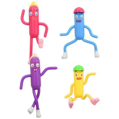 Cartoon Character Statue 4Pcs Collection Model Sausage Man Figure Table Ornaments with Random Hat Christmas Gift for Kids Adults Boys Girls Lovers physical