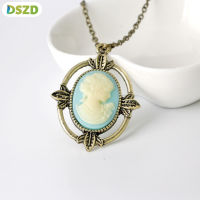 DSZD Vampire Diaries สร้อยคอพร้อมจี้ Beauty Head Antique Bronze Gem-Set Design สำหรับ Masquerade ไนท์คลับคอสเพลย์