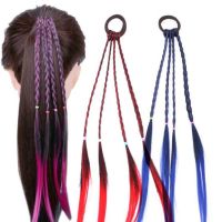 ✎❇ Girls Colorful Wigs Ponytail Hair Ornament Headbands Rubber Bands Beauty Hair Bands Headwear Braid Kids Gift Hair Accessories