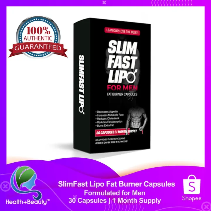 【Spot in Manila】SlimFast Lipo For Men Weight Loss Fat Burner Formula 30