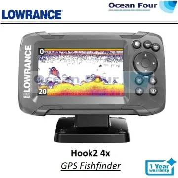 LOWRANCE HOOK2 4X GPS Finder, Bullet Transducer With Base - No