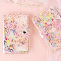 Cute Glitter Sequins Notebook Cover A5A6 Transparent 6 Rings File Folder Loose Leaf Ring Binder Kawaii Stationery Supplies