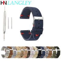 [ladies jewelry] Vintage DeerskinWatch Band Hand Stitched Strap 18/20/22/24Mm Suede LeatherWatch Strap For Samsung/huawei