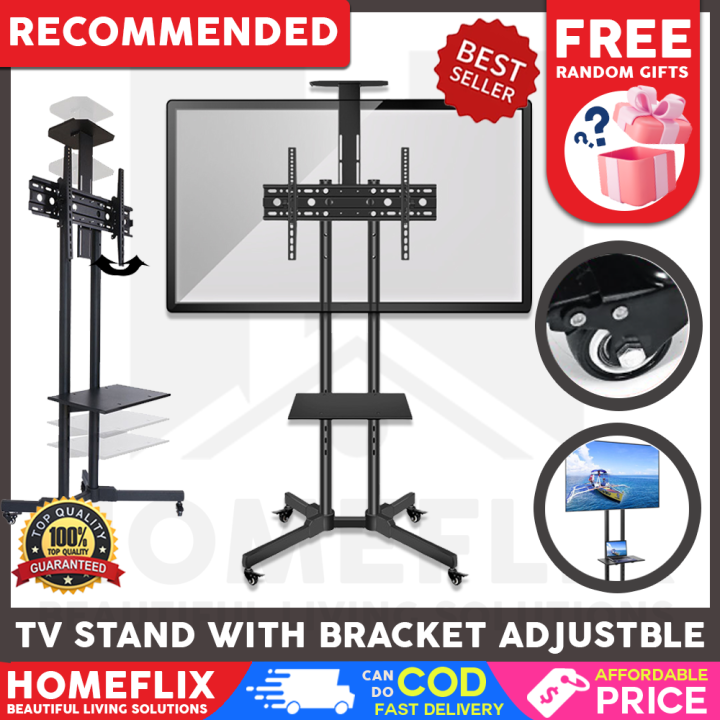 Homeflix TV Rack, Television Stand, Movable and adjustable Bracket