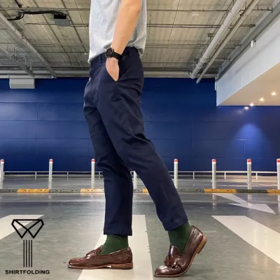 SHIRTFOLDING กางเกงขาเต่อ 5ส่วน ทรงกระบอกเล็ก ผ้าชิโน Ankle Pants