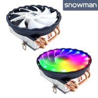 SNOWMAN 4ท่อความร้อนพัดลมระบายความร้อน CPU PWM 4ขา PC หม้อน้ำ RGB พัดลมระบายความร้อนที่เงียบสำหรับ Intel และ AMD