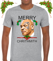 MERRY CHRITHMITH คริสต์มาส MENS T เสื้อ TEE ตลก TYSON ตลกมวยมวย