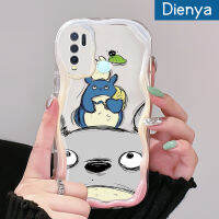 เคส Dienya สำหรับ VIVO Y30 Y30i Y50การ์ตูนน่ารักภาพสีน้ำมันลายเทพนิยาย Totoro ลวดลายลวดลายขอบโค้งเคสใสเนื้อครีมฝาครอบป้องกันเคสมือถือ