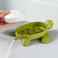 Cute Turtle Soap Box Draining Non-slip Soap Dish Bathroom Home Creative Cartoon Storage Sea Turtle Soap Holder Bathroom Supplies Soap Dishes