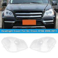 LH+RH Car Headlight Shell Lamp Shade Transparent Lens Cover Headlight Cover for Benz GL-Class X166 2006-2011