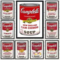 2023✙✒ Andy Warhol Series Campbell Soup Canned Canvas Painting Aesthetic Poster and Prints Wall Art Picture Bar Restaurant Home Decor