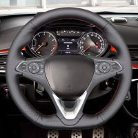 Black PU Leather Car Steering Wheel Cover For Opel Astra 2015-2021 Corsa Combo Mokka 2018-2021 Grandland X Insignia CT 2017-2021