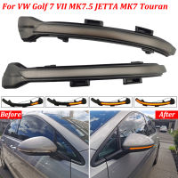 ไฟกระพริบลำดับแสงสำหรับ VW G Olf 7 VII MK7.5 J Etta MK7 T Ouran แบบไดนามิกเลี้ยว LED ปีกด้านข้างกระจกมองหลังตัวบ่งชี้