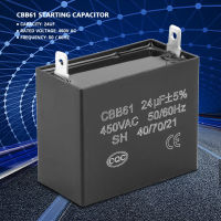 CBB61 เครื่องกำเนิดตัวเก็บประจุเริ่มต้น 450V AC 24uF 50/60Hz 24uf Cbb61 450v ตัวเก็บประจุเริ่มต้น