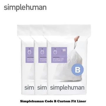 90 ct. Simplehuman Size B Custom Fit Drawstring Trash Bags Liners