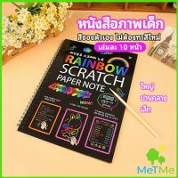 MetMe สมุดโน๊ตขูดสีรุ้งเล่มเล็กเกาหลี กระดาษวาดรูปสีสันสดใส พร้อมจัดส่ง childrens picture book