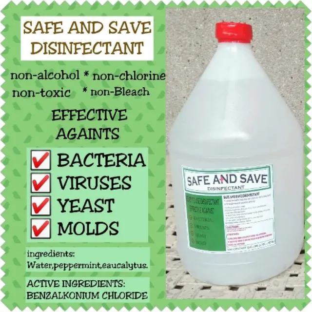 Safe and save disinfectant solution 1 gallon (for spraying and foot