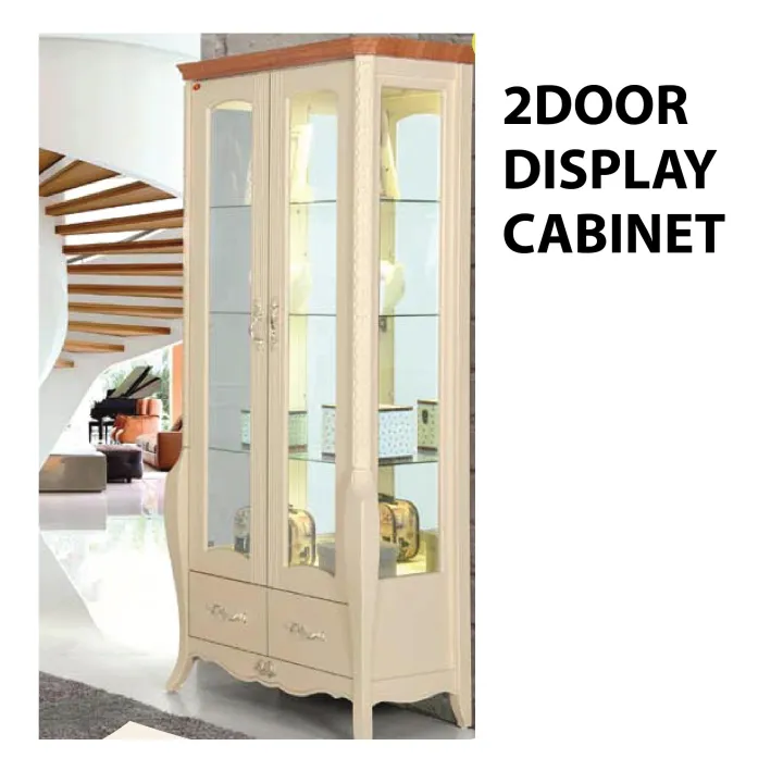 2 DOORS DISPLAY CABINET / BOOKSHELF/ FILE CABINET / MODERN BOOK CABINET ...