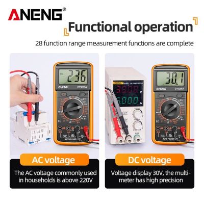 【CW】◈  DT9205A Digital Multimeter Transistor Testers Capacitor True-RMS Tester Automotive Electrical Capacitance Temp Diode