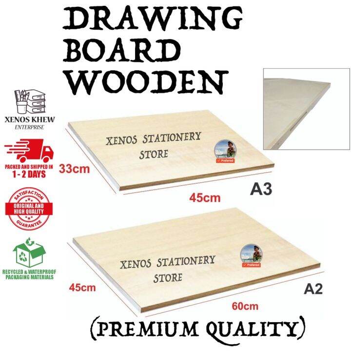 A3 WOODEN DRAWING BOARD / A2 WOODEN DRAWING BOARD [ PREMIUM QUALITY