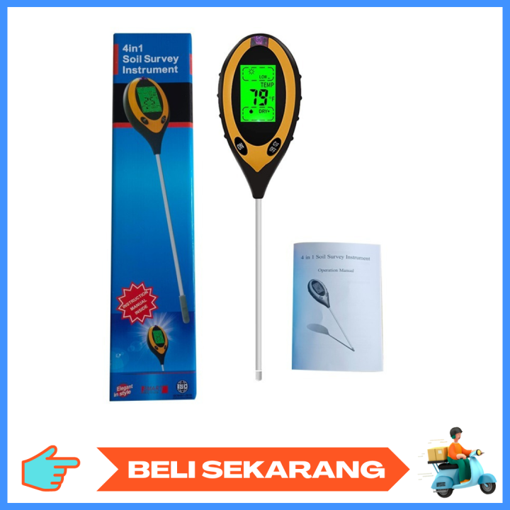 Alat Pengukur Temperature & Kelembapan Tanah Soil PH Digital ...