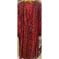 Zara DRESS ผ้าฝ้ายนิ่ม ลายเสือแดง MOTIF Ld 108 ยาว 110 (Sell At A Loss There Is minus A Little) w9