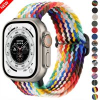 yiqtft Braided Nylon Strap For Apple Watch Band Ultra 49mm 45mm 44mm 42mm 41mm 40mm 38mm Elastic Bracelet correa iWatch 8 7 SE 3 4 5 6