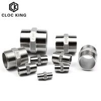 1/8 quot; 1/4 quot; 3/8 quot; 1/2 quot; 3/4 quot; 1 quot;1-1/2 BSP Male Thread SS304 Stainless Steel Hex Nipple Union Pipe Fitting Connector Coupler Adapter